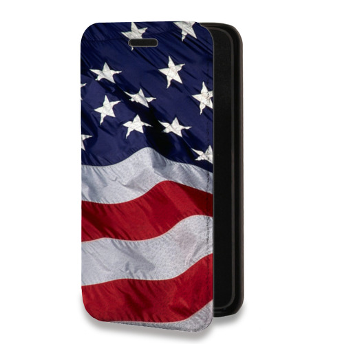Дизайнерский горизонтальный чехол-книжка для Iphone 14 Флаг США