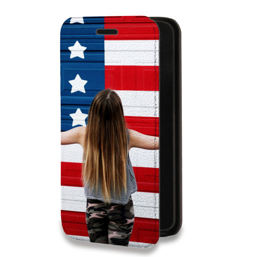 Дизайнерский горизонтальный чехол-книжка для Samsung Galaxy M20 Флаг США