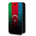 Дизайнерский горизонтальный чехол-книжка для Iphone 14 Pro Флаг Азербайджана