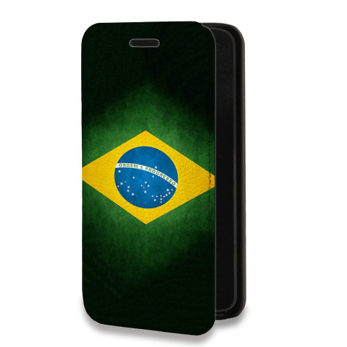 Дизайнерский горизонтальный чехол-книжка для Motorola Moto E7 Plus Флаг Бразилии