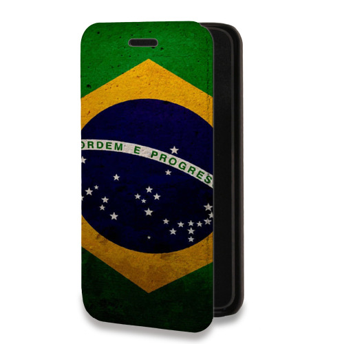 Дизайнерский горизонтальный чехол-книжка для Microsoft Lumia 640 XL Флаг Бразилии
