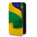 Дизайнерский горизонтальный чехол-книжка для Samsung Galaxy A52 Флаг Бразилии