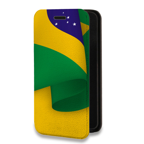 Дизайнерский горизонтальный чехол-книжка для Iphone 14 Plus Флаг Бразилии