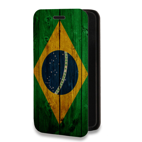 Дизайнерский горизонтальный чехол-книжка для Xiaomi RedMi Note 10 Флаг Бразилии