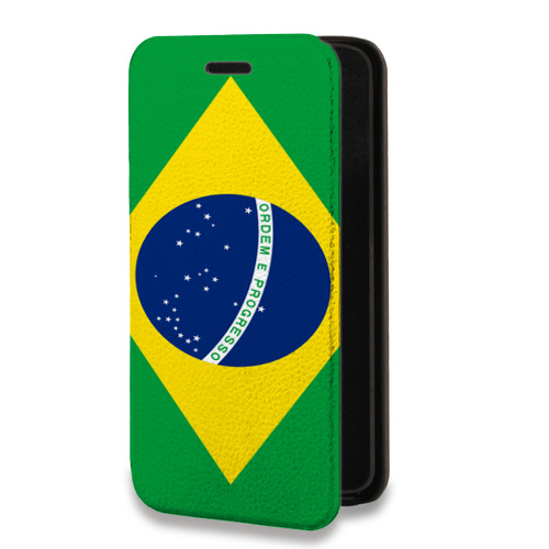 Дизайнерский горизонтальный чехол-книжка для Iphone 14 Plus Флаг Бразилии