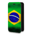 Дизайнерский горизонтальный чехол-книжка для Huawei P40 Pro Флаг Бразилии