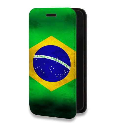 Дизайнерский горизонтальный чехол-книжка для Nokia X10 Флаг Бразилии