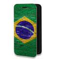 Дизайнерский горизонтальный чехол-книжка для Iphone 12 Pro Флаг Бразилии