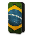 Дизайнерский горизонтальный чехол-книжка для Iphone 14 Флаг Бразилии