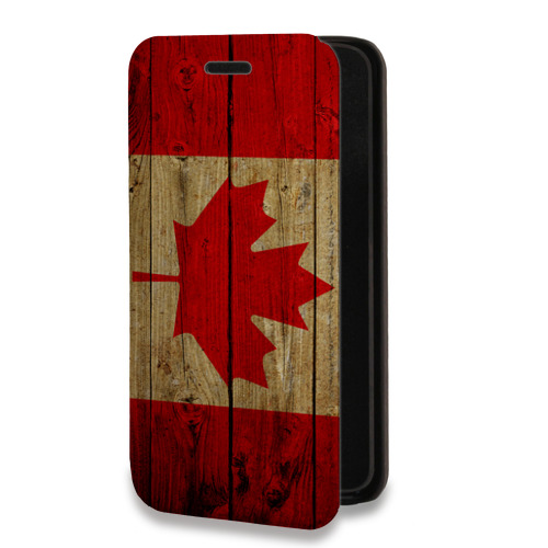 Дизайнерский горизонтальный чехол-книжка для Tecno Spark 8C Флаг Канады