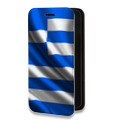Дизайнерский горизонтальный чехол-книжка для Iphone 11 Pro Max Флаг Греции
