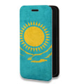 Дизайнерский горизонтальный чехол-книжка для Iphone 12 Pro Max Флаг Казахстана