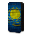 Дизайнерский горизонтальный чехол-книжка для Iphone 13 Pro Max Флаг Казахстана