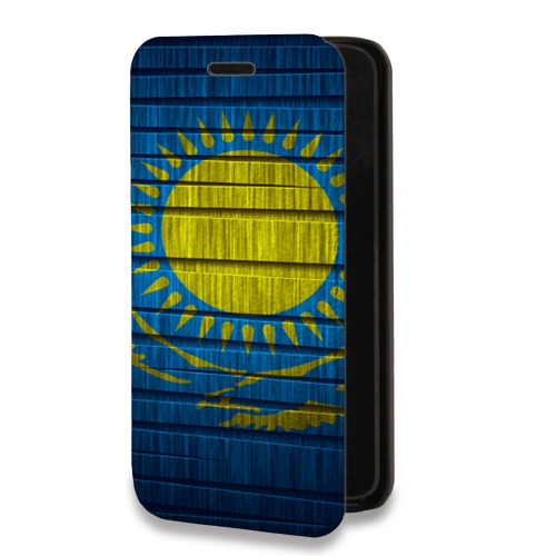Дизайнерский горизонтальный чехол-книжка для Iphone 7 Флаг Казахстана