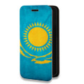 Дизайнерский горизонтальный чехол-книжка для Tecno Spark 8C Флаг Казахстана
