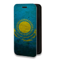 Дизайнерский горизонтальный чехол-книжка для Nokia 5.4 Флаг Казахстана