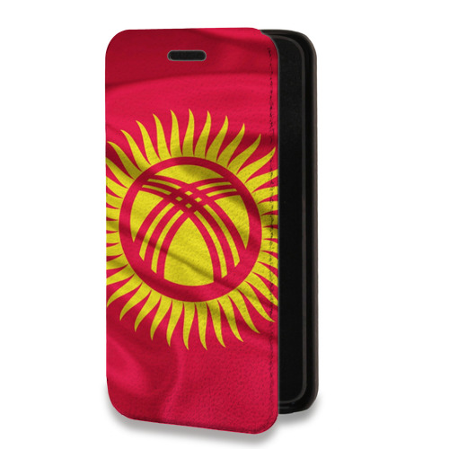 Дизайнерский горизонтальный чехол-книжка для Iphone 12 Pro Флаг Киргизии