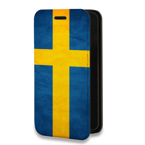 Дизайнерский горизонтальный чехол-книжка для Nokia 2.2 Флаг Швеции