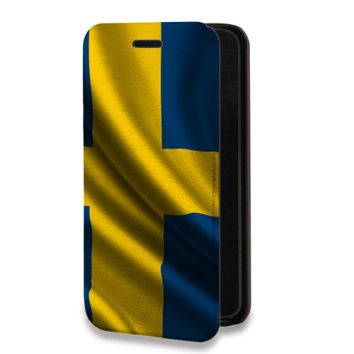 Дизайнерский горизонтальный чехол-книжка для Meizu M5 Флаг Швеции
