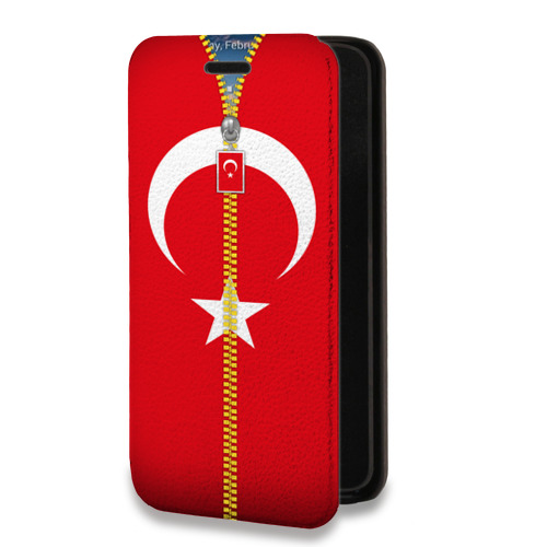 Дизайнерский горизонтальный чехол-книжка для Meizu 16th Plus Флаг Турции