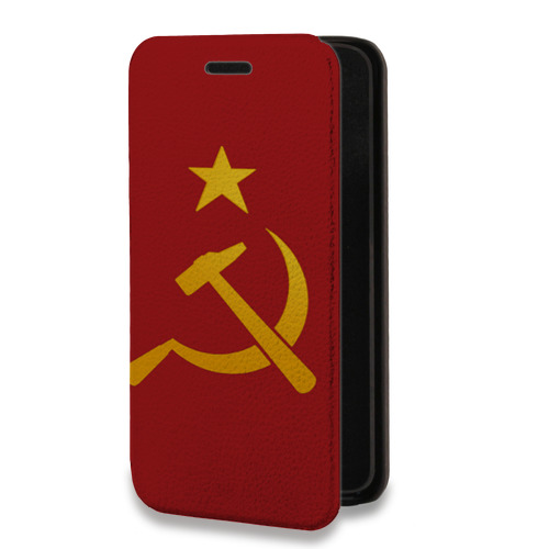Дизайнерский горизонтальный чехол-книжка для Iphone 14 Pro Флаг СССР