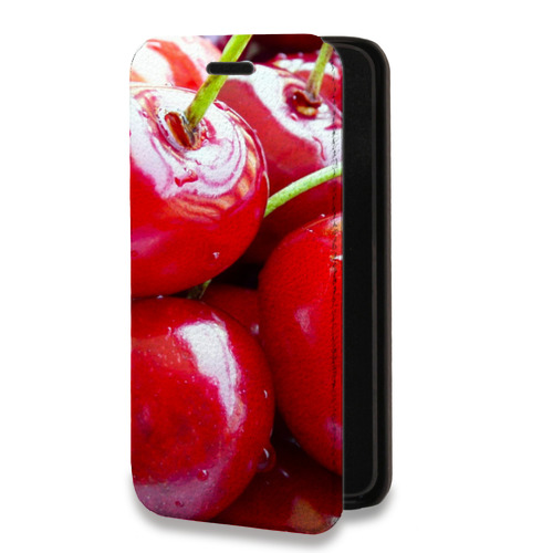 Дизайнерский горизонтальный чехол-книжка для Iphone 12 Pro Вишня