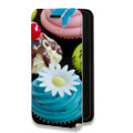Дизайнерский горизонтальный чехол-книжка для Alcatel One Touch Idol 2 mini Кексы