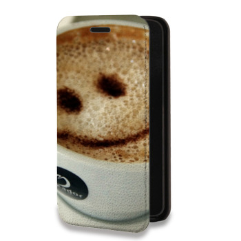 Дизайнерский горизонтальный чехол-книжка для Huawei P20 Кофе напиток (на заказ)