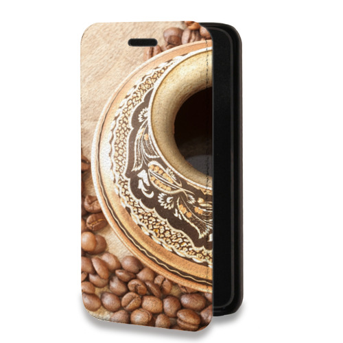 Дизайнерский горизонтальный чехол-книжка для Huawei Honor 50 Lite Кофе напиток