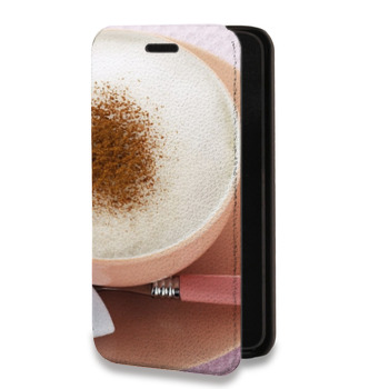 Дизайнерский горизонтальный чехол-книжка для Huawei P20 Кофе напиток (на заказ)