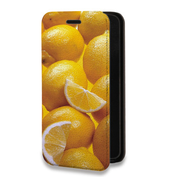 Дизайнерский горизонтальный чехол-книжка для Huawei P20 Лимон (на заказ)