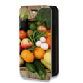 Дизайнерский горизонтальный чехол-книжка для Nokia X10 Овощи