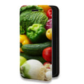 Дизайнерский горизонтальный чехол-книжка для Nokia 1.4 Овощи