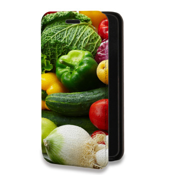 Дизайнерский горизонтальный чехол-книжка для Huawei P20 Овощи (на заказ)