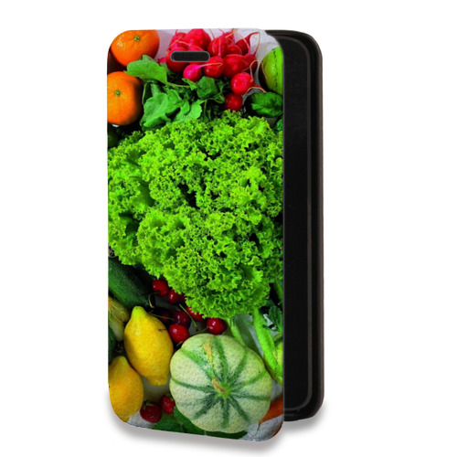Дизайнерский горизонтальный чехол-книжка для Tecno Spark 8C Овощи
