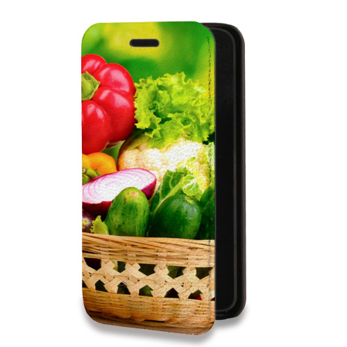 Дизайнерский горизонтальный чехол-книжка для Iphone 14 Pro Овощи
