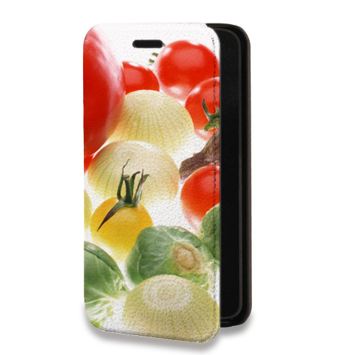 Дизайнерский горизонтальный чехол-книжка для Iphone 7 Овощи