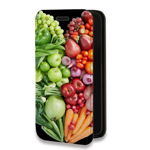 Дизайнерский горизонтальный чехол-книжка для Iphone 7 Овощи