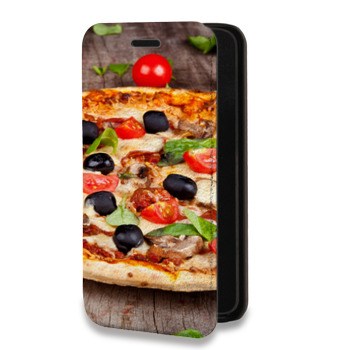 Дизайнерский горизонтальный чехол-книжка для Huawei P20 Пицца (на заказ)