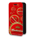 Дизайнерский горизонтальный чехол-книжка для Iphone 14 Plus Budweiser