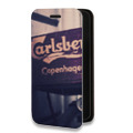 Дизайнерский горизонтальный чехол-книжка для Iphone 13 Mini Carlsberg