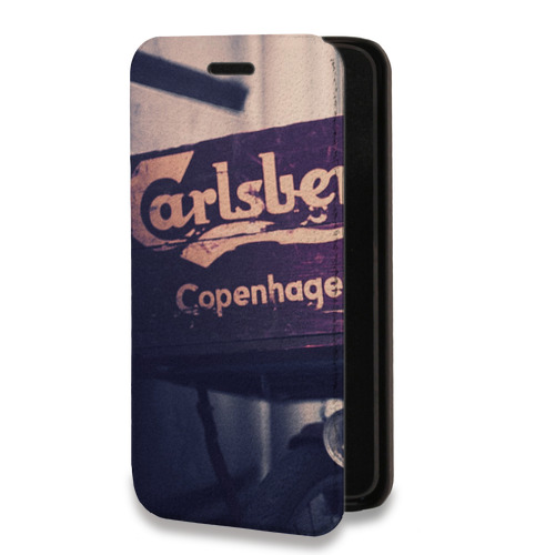 Дизайнерский горизонтальный чехол-книжка для Iphone 13 Mini Carlsberg