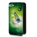 Дизайнерский горизонтальный чехол-книжка для Iphone 13 Carlsberg