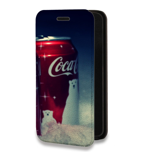 Дизайнерский горизонтальный чехол-книжка для Tecno Spark 8C Coca-cola