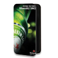 Дизайнерский горизонтальный чехол-книжка для Motorola Moto E7 Plus Heineken