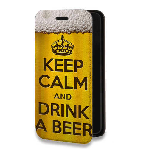 Дизайнерский горизонтальный чехол-книжка для Iphone 14 Plus Пузырьки пива