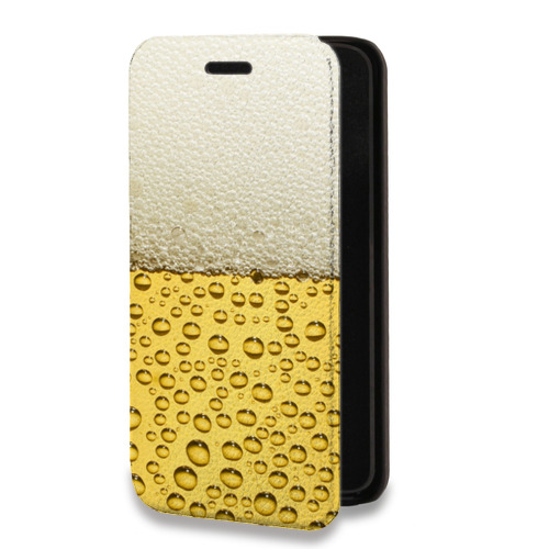 Дизайнерский горизонтальный чехол-книжка для Tecno Spark 8C Пузырьки пива