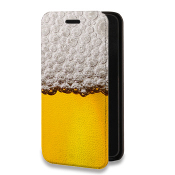 Дизайнерский горизонтальный чехол-книжка для Samsung Galaxy A6 Пузырьки пива (на заказ)