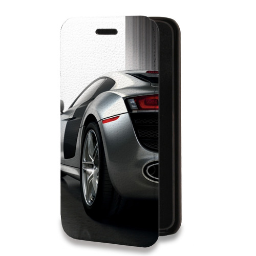 Дизайнерский горизонтальный чехол-книжка для Iphone 14 Plus Audi