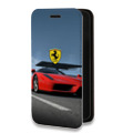 Дизайнерский горизонтальный чехол-книжка для Iphone 7 Ferrari